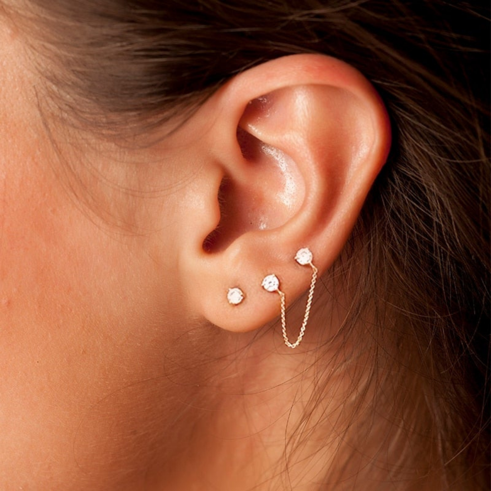 Sparkle Crystal Prong Ear Piercing Earring Stud Set  Stud earrings set,  Stud set, Body jewelry piercing
