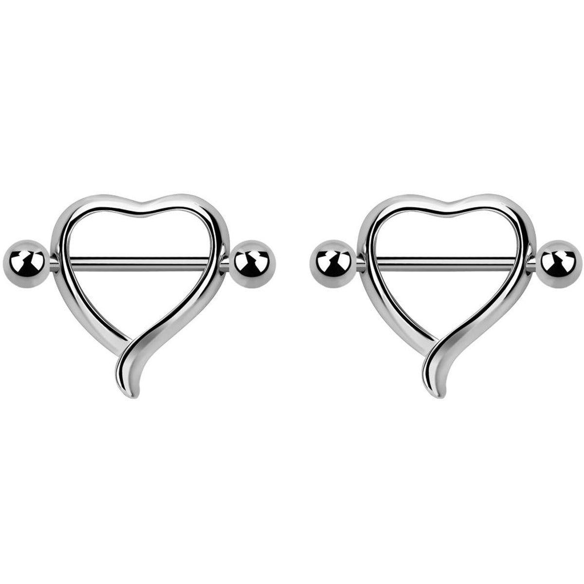14g Heart Nipple Ring Shield Piercing Jewelry Barbell 2 