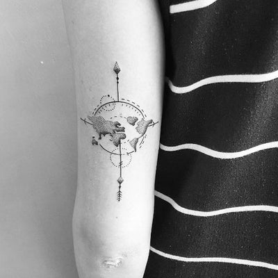 Compass Temporary Tattoo (Set of 3) | Compass tattoo, Compass rose tattoo,  Small tattoos