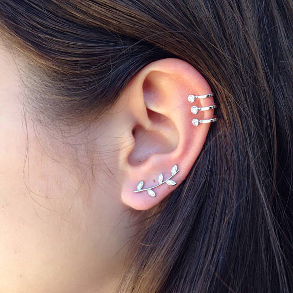Nikita Triple Crystal Ear Cuff Earring – MyBodiArt