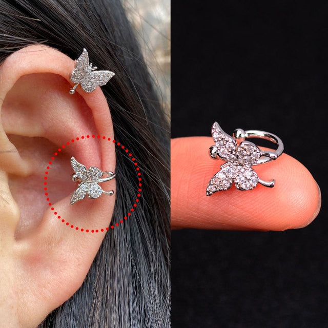 Kennedy Cute Flower Star Criss Cross Ear Cuff Earrings – MyBodiArt
