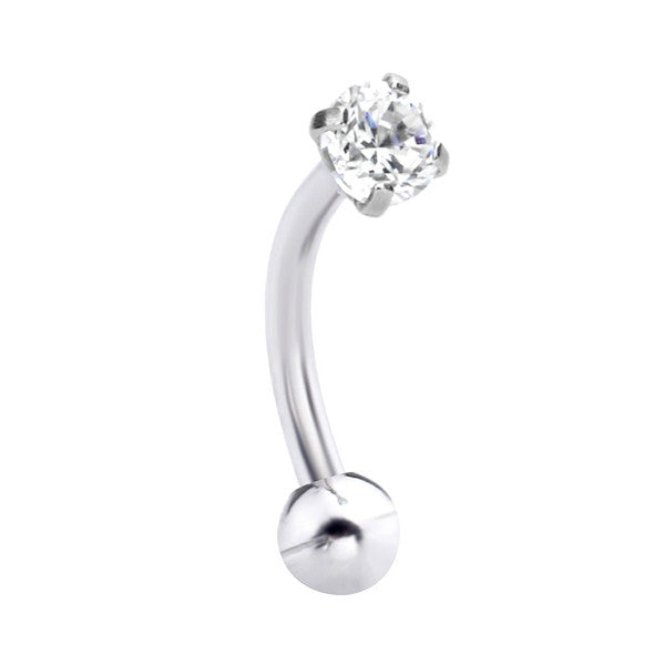 Arora Swarovski Crystal 16G Curved Barbell Rook Piercing, Daith Earring ...