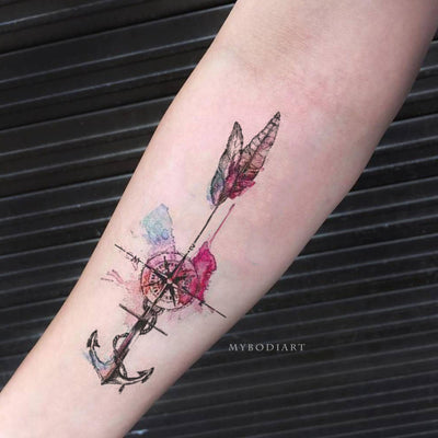 Set of arrows with flowers, branches with leaves, feather arrow, simple  doodle drawing, gravure style. Tattoo all over the body. Coloring book.  26235082 Vector Art at Vecteezy
