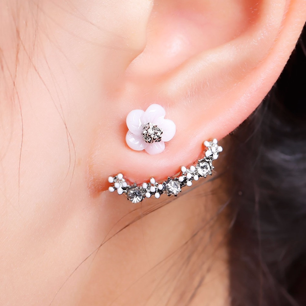 Zinna Starburst Floral Flower Ear Jacket Earring Jacket for Women ...